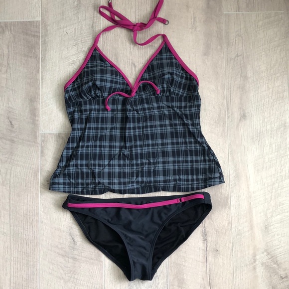 Converse Other - Converse small tank bikini. Black plaid and pink.
